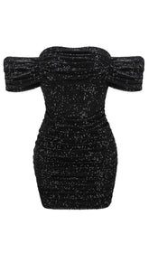 PAILLETTEN-MINIKLEID IN SCHWARZ
